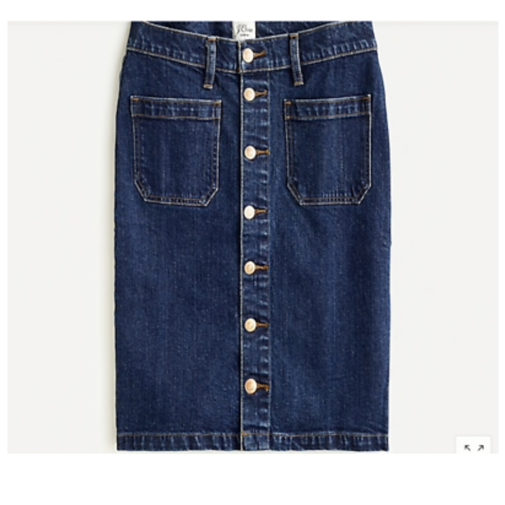 J. Crew Denim button-frint skirt in medium wash
